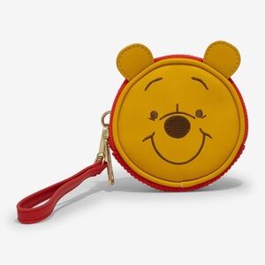 NWT Loungefly Disney Winnie the Pooh figural corduroy coin purse wristlet.